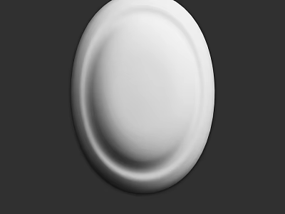 White Decorative Component With Oval Shape Smooth Surface And Modern Design 3d model