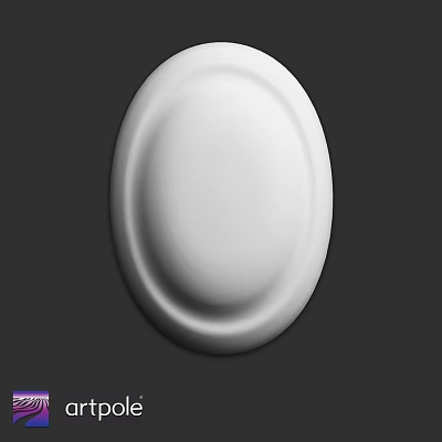 White Decorative Component With Oval Shape Smooth Surface And Modern Design 3d model