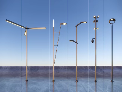 Modern Outdoor Lights With Various Styles For Garden Patio And Pathway 3d model