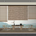 new bamboo curtain rolling curtain 3d model