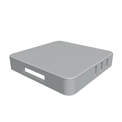 Gray Square External Electronic Device With Sleek Design And Side Ports 3d model