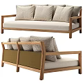 Modern Multi Seat Sofa With Wooden Frame Light Fabric Upholstery And Decorative Pillows