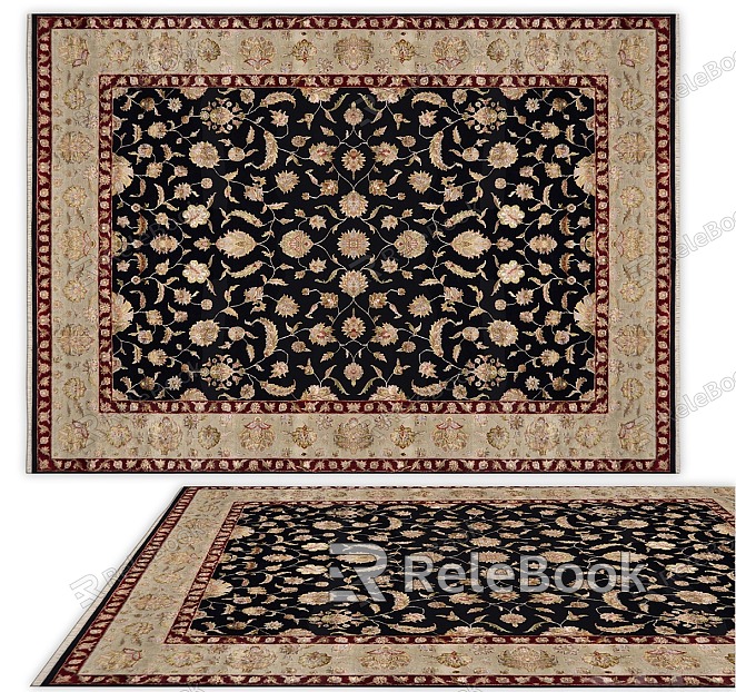 Carpet Nordic Ethnic Style Large Area Full of Crystal Velvet Persian Turkish Bedside Living Room American Retro European Country Square model