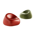 Comfortable Red And Green Bean Bag Chairs With Curved Ergonomic Design For Living Room