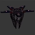 Detailed Sci Fi Aircraft Toy Model Featuring Blue Red Wings And Stand Base