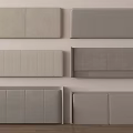 Modern Upholstered Gray Headboards With Textured Paneled And Vertical Striped Designs