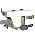 Modern Travel Trailer Exterior Design With Solar Panels Door Steps And Windows