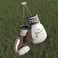 Durable White Boxing Punching Bag With Metal Chain Hanging For Training On Marble Floor