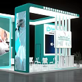 Leading Med Medical Devices Exhibition Booth With Teal Design And Product Displays