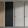 Modern Interior Swing Doors With Wooden Black White And Stripe Panel Designs