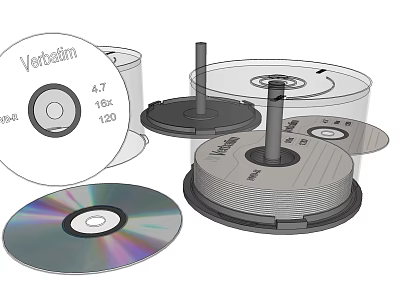 Verbatim CD DVD Discs Storage Cases With Stackable Design And 16x Speed 3d model