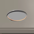 Modern Minimalist Round White Ceiling Light With Warm LED Edge Glow For Indoor Spaces