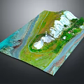 Scenic Coastal Landscape With Turquoise Waters Lush Greenery White Dunes Winding Path And Cottages