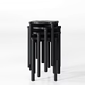 Three Black Modern Dining Chairs With Simple Design And Sturdy Four Legs