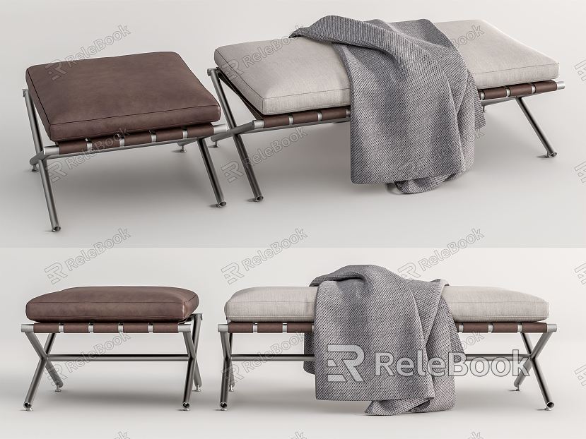 Modern bed end stool sofa stool luggage rack model