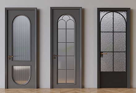 French glass swing door Changhong glass single door tortoise glass swing door 3d model