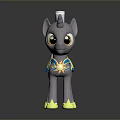 Gray Unicorn Pony Toy Figure With Yellow Hooves Blue Outfit And Star Design
