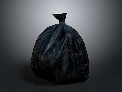 Strong Black Plastic Trash Bag For Daily Household Waste Disposal Use 3d model