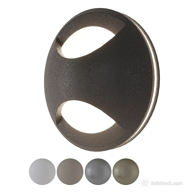 Contemporary Round Wall Light With Sleek Metal Finish And Four Color Options 3d model 