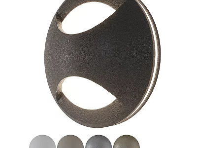 Contemporary Round Wall Light With Sleek Metal Finish And Four Color Options 3d model