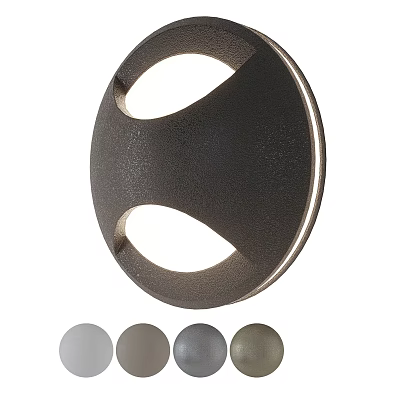 Contemporary Round Wall Light With Sleek Metal Finish And Four Color Options 3d model