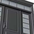 Stylish Dark Gray Hinged Door With Glass Panels And Sleek Frame Design