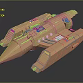 Golden Spaceship Model With Futuristic Design Metallic Finish And Shiny Surface
