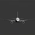 White Passenger Airplane Model With Twin Engines Sleek Wings And Reflective Surface