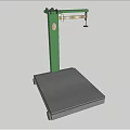 Household Floor Platform Scale With Green Stand Black Weighing Platform And Measurement Dial