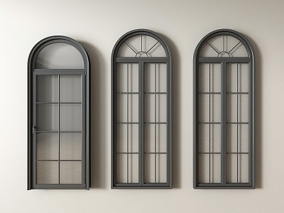 French windows retro windows casement windows glass windows doors and windows 3d model