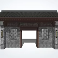 Chinese-style gate head 3d model