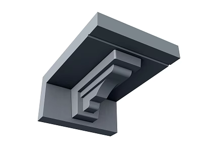 Modern Decorative Architectural Bracket With Geometric Design And Gray Finish 3d model