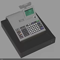 Modern Cash Register With Built In Screen Numeric Keypad And Receipt Printer On Black Base