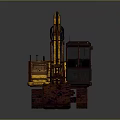 Detailed Yellow Construction Excavator 3D Model With Tracked Undercarriage And Front Bucket