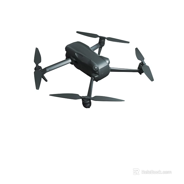 Black Foldable Quadcopter Drone With Camera For Aerial Photography And Video 3d model 