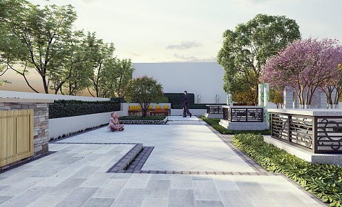 Roof Garden Modern Garden 3d model