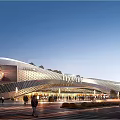 Contemporary Commercial Complex Featuring Modern Architecture Green Roof And Shopping Office Facilities