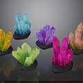 Colorful Crystal Cluster Decorative Scene Components With Blue Orange Purple Green Pink Crystals
