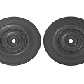 Pair of Black Round Light Panels with Concentric Rings Modern Design