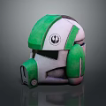 Green And White Tactical Weapon Helmet Featuring Sleek Design And Military Emblem