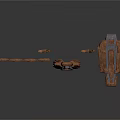 3D Modeled Sci-Fi Architectural Components With Rustic Metal Texture And Futuristic Design