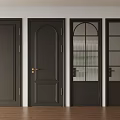 Black Interior Doors With Various Designs Including Glass Panels And Arch Shapes