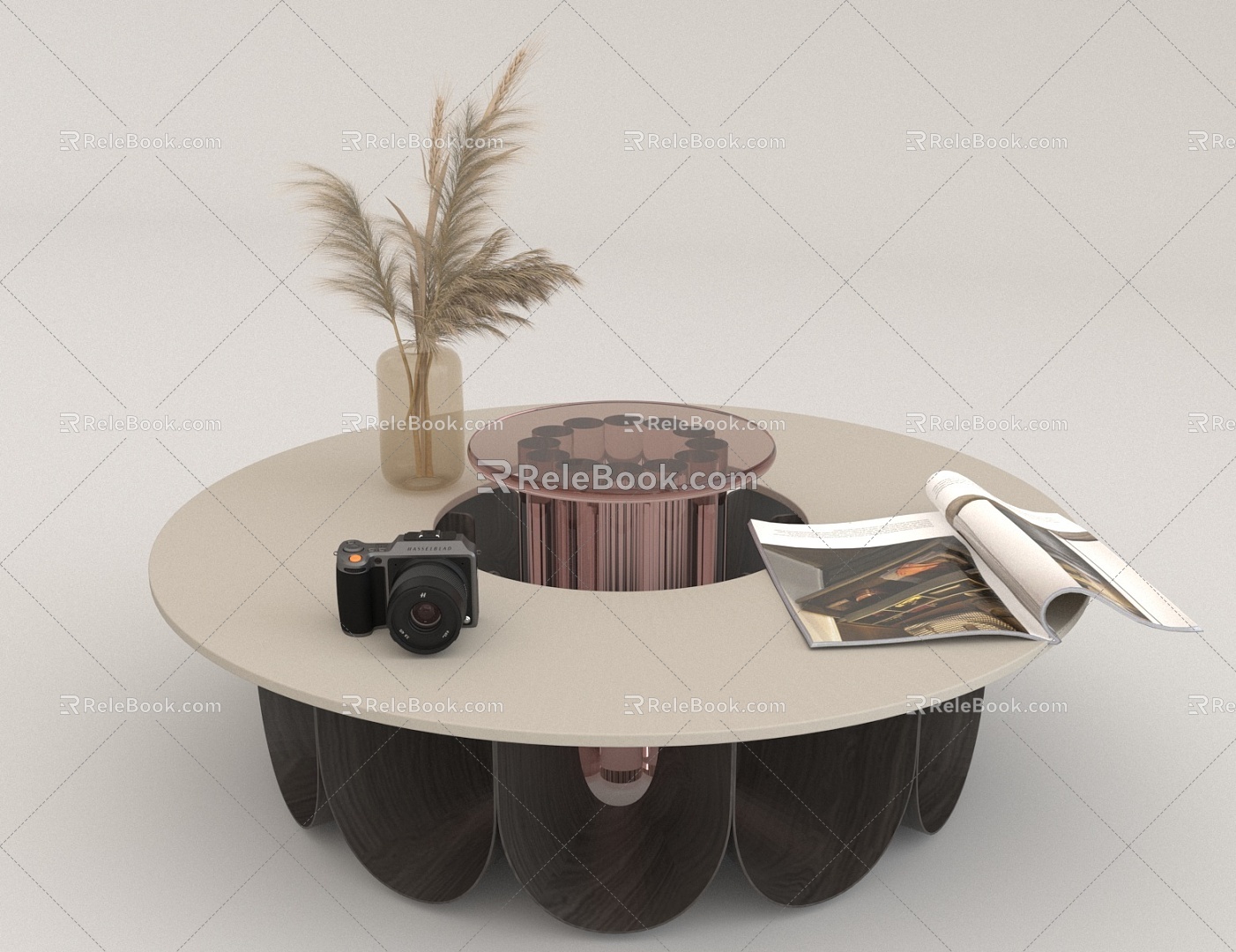 Coffee table decoration living room 3d model