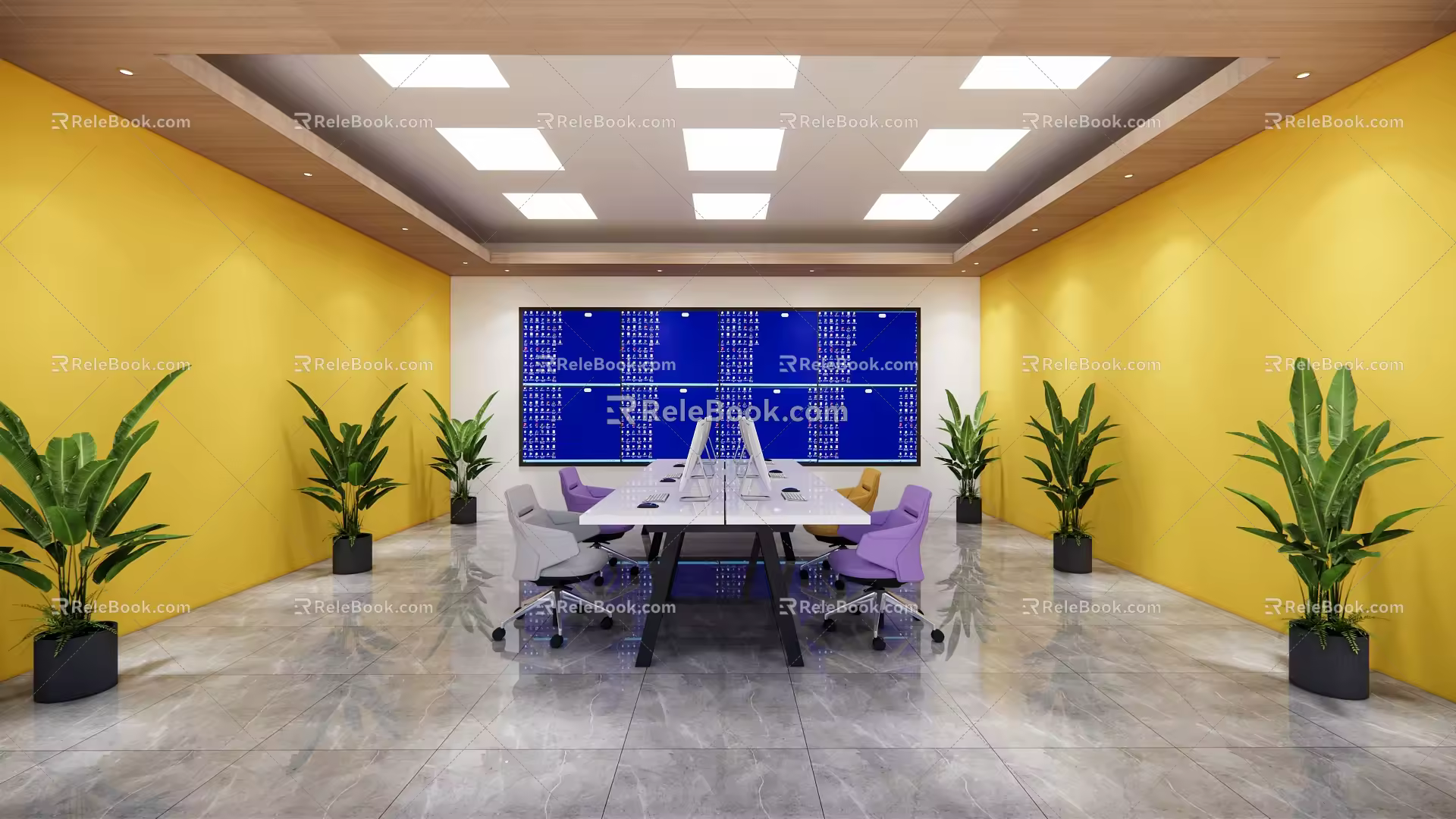 modern monitoring room 3d model