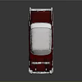 Shiny Red Classic Vintage Car With White Roof And Chrome Accents