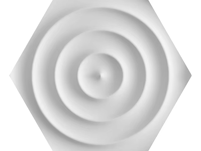 White Hexagonal Wall Decor With Concentric Circular 3D Textured Design 3d model