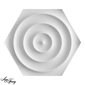 White Hexagonal Wall Decor With Concentric Circular 3D Textured Design