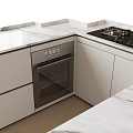 Modern Kitchen Featuring Built In Oven Gas Stove White Cabinets And Marble Countertops