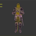 Game And Movie Character Wearing Medieval Armor Holding Sword Standing Firmly