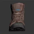 Brown High Top Lace Up Boots Featuring Distressed Leather And Rubber Sole Design